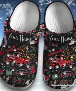 Custom Name Hallmark Christmas Tree Truck Black Classic Crocs