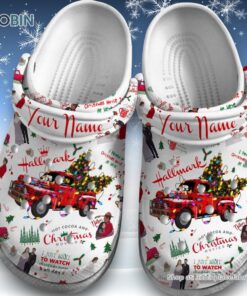 Custom Name Hallmark Christmas Tree Truck White Classic Crocs