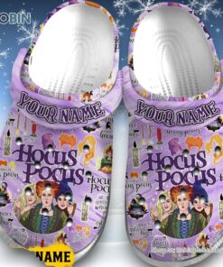Custom Name Hocus Pocus Horror Halloween Purple Classic Crocs