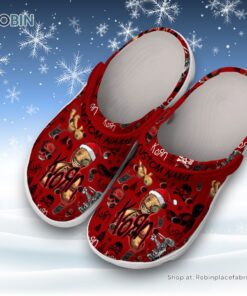 Custom Name Korn Merry Christmas Red Unisex Classic Crocs