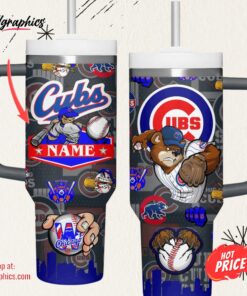 Custom Name MLB Chicago Cubs Bear Tumber 40oz With Handle