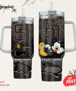 Custom Name MLB San Diego Padres Mickey Mouse Tumbler 40oz With Handle
