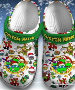 Custom Name Teenage Ninja Mutant Merry Christmas Unisex Classic Crocs