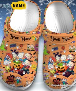 Custom Name Trick Or Treat Happy Halloween Orange Unisex Classic Crocs