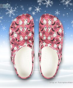 Cute Ghost And Bat Pattern Pink Classic Crocs