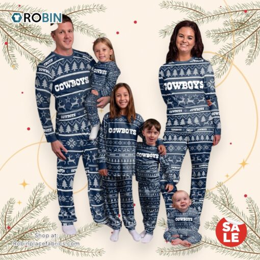 Dallas Cowboys NFL Patterns Essentials Christmas Holiday Family Matching Pajama Sets