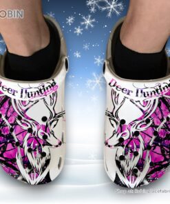 Deer Hunting Purple Camo 3D Printed Crocs Clogs Shoes
