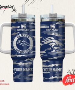Denver Broncos NFL Personalized New Camo Pattern Stanley Tumbler 40oz