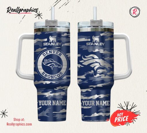 Denver Broncos NFL Personalized New Camo Pattern Stanley Tumbler 40oz
