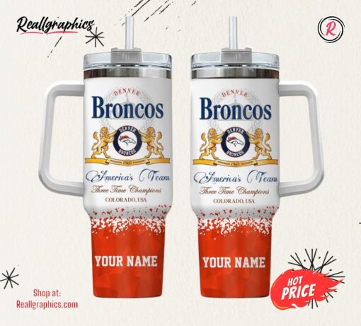 Denver Broncos Personalized NFL Champions Modelo 40oz Stanley Tumbler