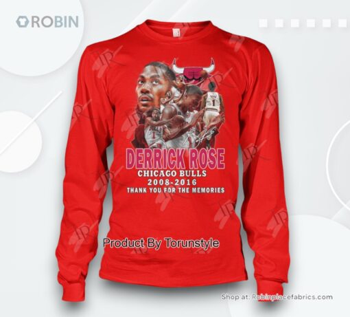 Derrick Rose Chicago Bulls 2008 2016 Thank You For The Memories T Shirt