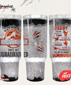 Dinosaur Dad Fathers Day 40 oz Tumbler