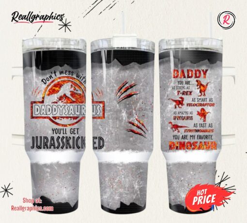 Dinosaur Dad Fathers Day 40 oz Tumbler