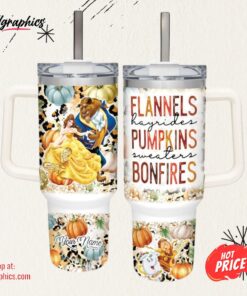 Disney Beauty &Amp The Beast Flannels Pumpkins Bonfires Pattern 40oz Stainless Steel Tumbler Disney Beauty &Amp The Beast Flannels Pumpkins Bonfires Pattern 40oz Stainless Steel Tumbler