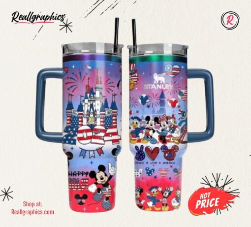Disney Characters Magical Castle 4th Of July 40oz Tumbler 2024