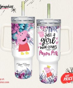 Disney Custom Name Just A Girl Loves Peppa Pig 40oz Stainless Steel Tumbler