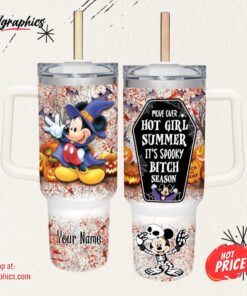 Disney Custom Name Mickey Mouse Halloween Costume It’s Spooky Season 40oz Stainless Steel Tumbler