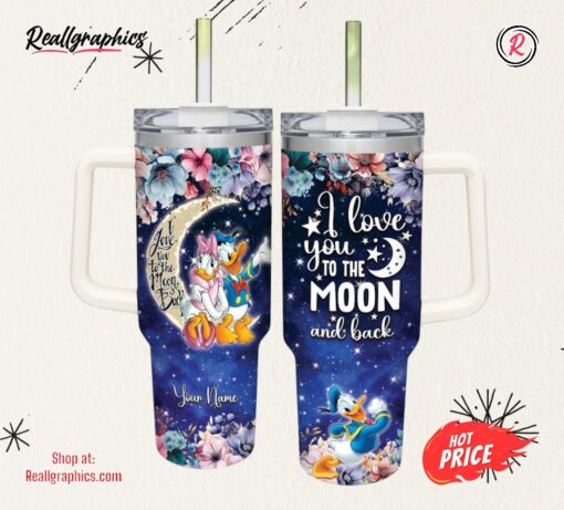 Disney Donald Duck I Love You To The Moon &Amp Back 40oz Stainless Steel Tumbler