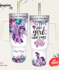 Disney Just A Girl Loves Little Pony Twilight Sparkle 40oz Stainless Steel Tumbler