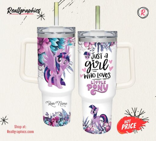 Disney Just A Girl Loves Little Pony Twilight Sparkle 40oz Stainless Steel Tumbler