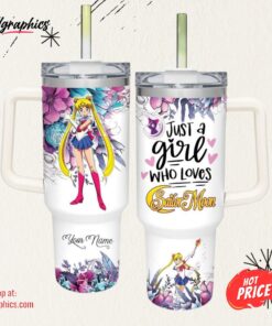 Disney Just A Girl Loves Sailor Moon Pattern 40oz Tumbler