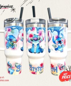 Disney Lilo And Stitch 30Oz40oz Quencher Tumbler With Optional Personalisation 40 Oz Stainless Steel Stanley Cups Dupe With Handle NEW