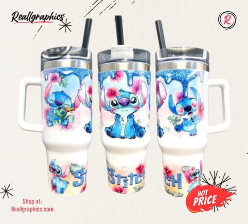 Disney Lilo And Stitch 30Oz40oz Quencher Tumbler With Optional Personalisation 40 Oz Stainless Steel Stanley Cups Dupe With Handle NEW
