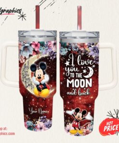 Disney Mickey Mouse I Love You To The Moon &Amp Back 40oz Stainless Steel Tumbler Disney Mickey Mouse I Love You To The Moon &Amp Back 40oz Stainless Steel Tumbler