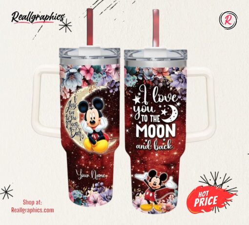Disney Mickey Mouse I Love You To The Moon &Amp Back 40oz Stainless Steel Tumbler