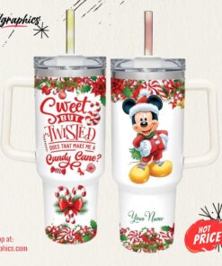 Disney Mickey Mouse Sweet But Twisted Christmas Theme Pattern 40oz Tumbler