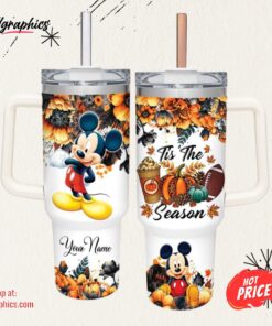 Disney Mickey Mouse Tis The Season Fall Leaf Pattern 40oz Stainless Steel Tumbler Disney Mickey Mouse Tis The Season Fall Leaf Pattern 40oz Stainless Steel Tumbler