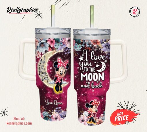 Disney Minnie Mouse I Love You To The Moon &Amp Back 40oz Stainless Steel Tumbler
