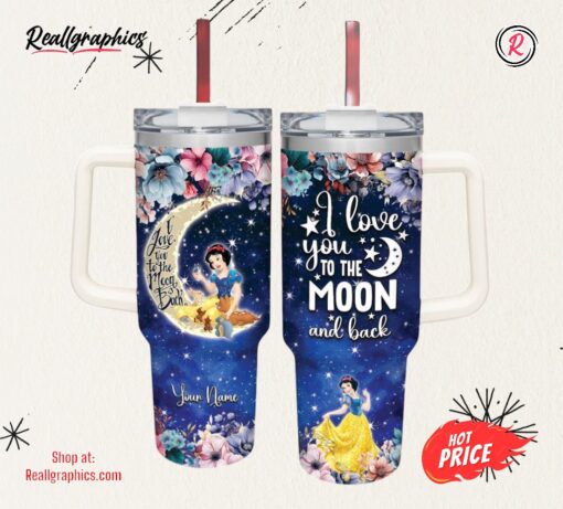 Disney Snow White I Love You To The Moon &Amp Back 40oz Stainless Steel Tumbler