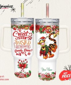 Disney Tigger Sweet But Twisted Christmas Theme Pattern 40oz Tumbler
