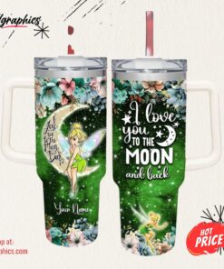 Disney Tinker Bell I Love You To The Moon &Amp Back 40oz Stainless Steel Tumbler
