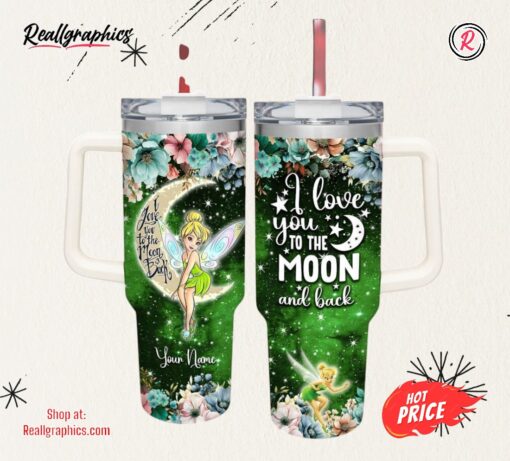 Disney Tinker Bell I Love You To The Moon &Amp Back 40oz Stainless Steel Tumbler