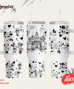 Disney Valentines Decor Stanley Cup 40 Oz Dupe Happy Valentines Day 40oz Quencher Tumbler Minnie And Mickey Mouse Magic Castle Disney Kingdom Gift For Couple