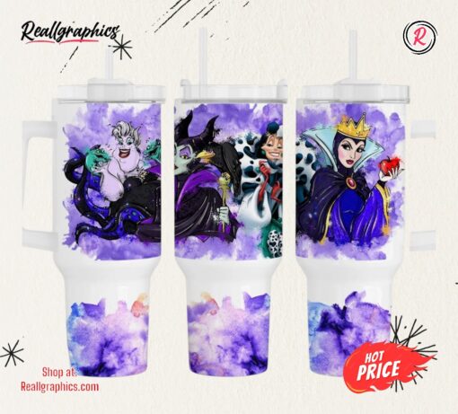 Disney Villains Cup 40 Oz Maleficent Ursula The Evil Queen Villain World Stainless Steel Tumbler With Handle 40Oz Villain Disney Characters Stanley Cups Dupe