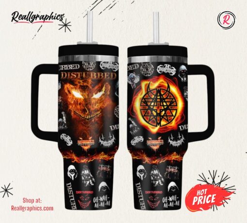 Disturbed Music Custom Stanley Cup 40 OZ Tumbler With Handle