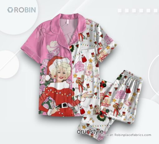 Dolly Parton In Dolly We Trust Christmas Friends Pajamas Set