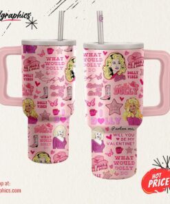 Dolly Parton Will You Be My Valentine 40oz Tumbler With Handle
