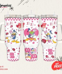 Donald And Daisy Duck Disney Cartoon Custom Stanley Cup 40 Oz
