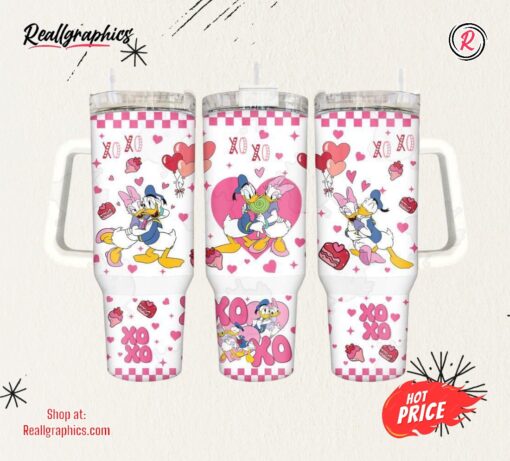 Donald And Daisy Duck Disney Cartoon Custom Stanley Cup 40 Oz