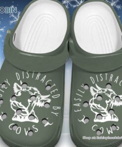 Easily Distracted By Cows 3D Printed Crocs Shoes Easily Distracted By Cows 3D Printed Crocs Shoes