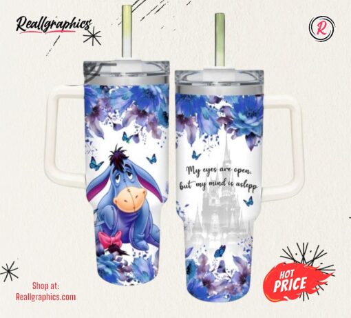 Eeyore Flower Pattern 40Oz Tumbler With Handle