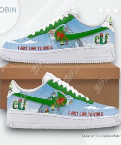 Elf I Just Like To Smile Air Force 1 Sneakers