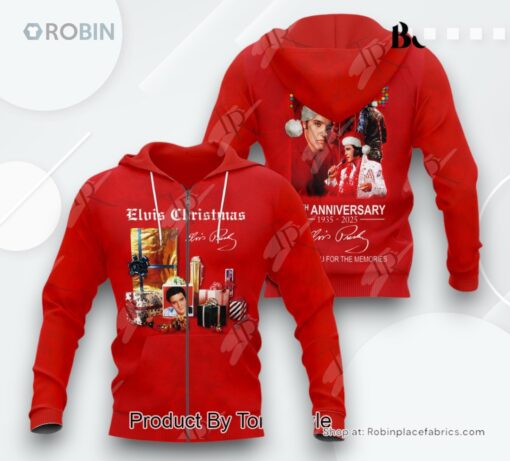 Elvis Presley Merry 90th Anniversary 1935 2025 Thank You For The Memories AOP Clothing (Hoodie, Sweatshirt, T Shirt)