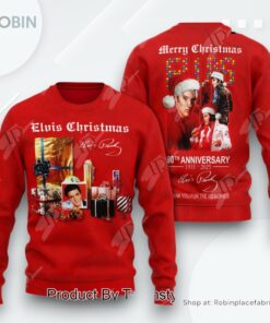 Elvis Presley Merry 90th Anniversary 1935 2025 Thank You For The Memories AOP Clothing (Hoodie, Sweatshirt, T Shirt)