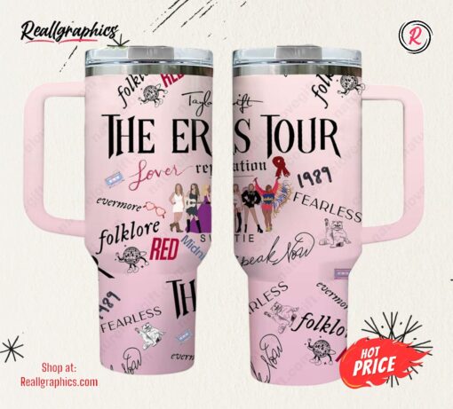 Eras Tour Pink Stanley 40oz Tumbler Taylor Swift Quencher With Handle
