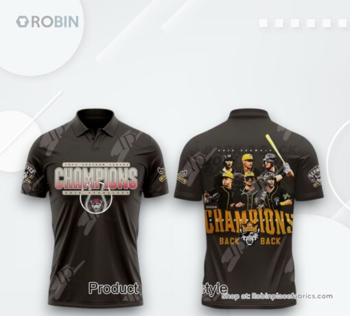 Erie SeaWolves 2024 Eastern League Champions Back To Back Polo Shirt